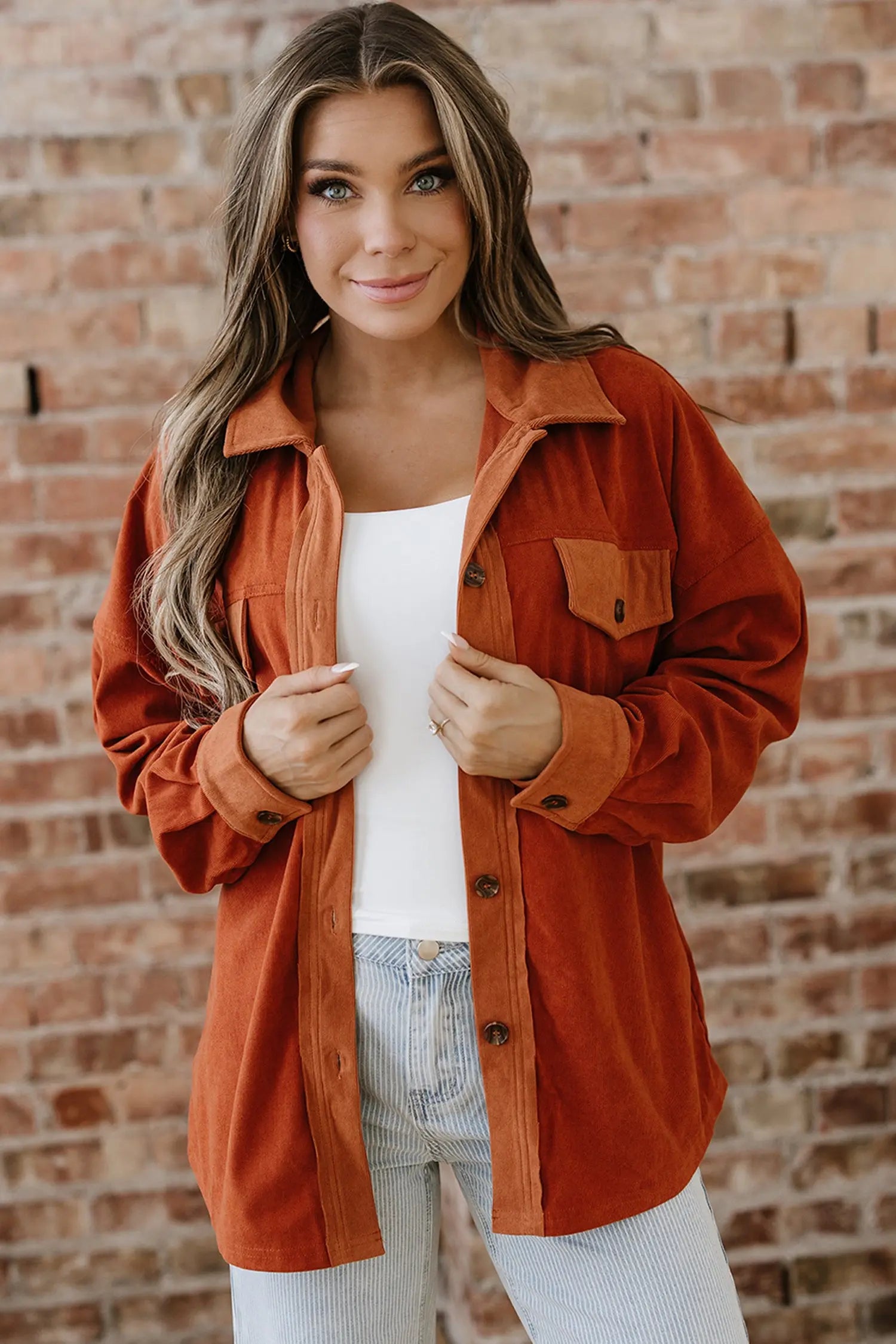 Dear-Lover Gold Velvet Shacket Women's Casual Flap Pockets Versatile Fall Layering Dear-Lover Dropshipping