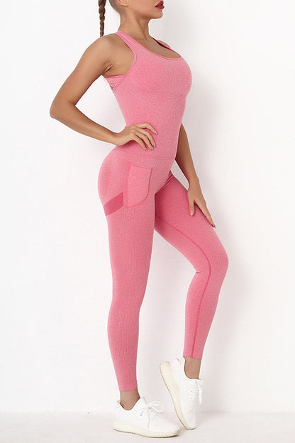 Crisscross Wide Strap Active Jumpsuit.