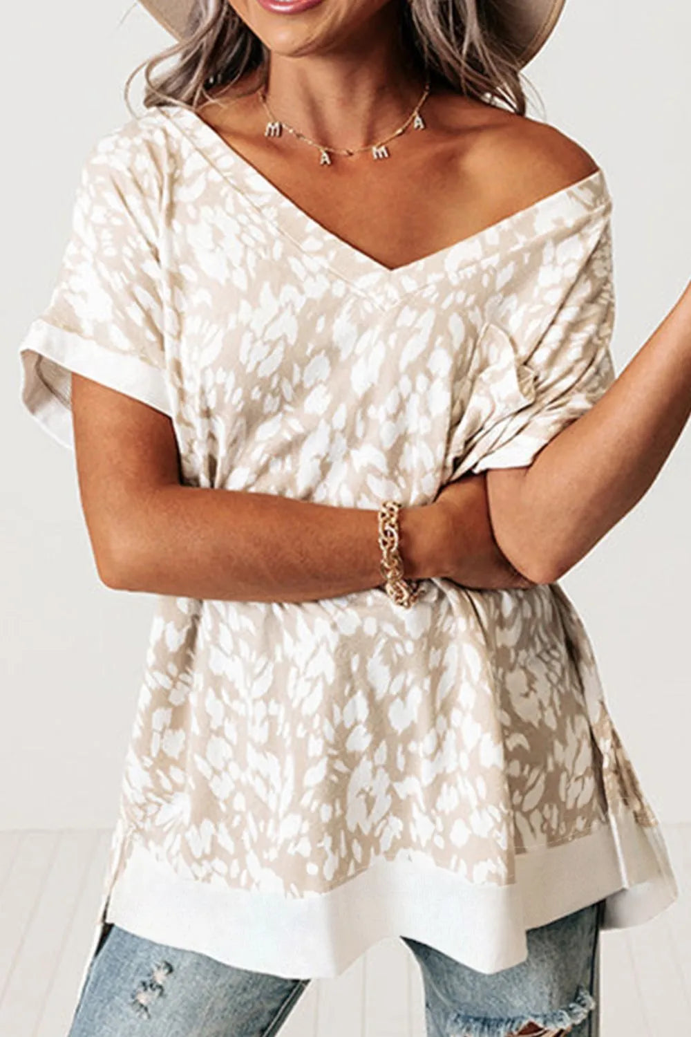 Simply Love: Leopard V-Neck T-Shirt