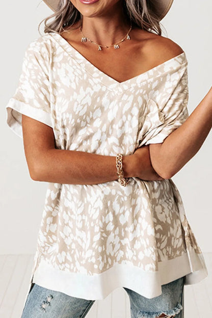 Simply Love: Leopard V-Neck T-Shirt