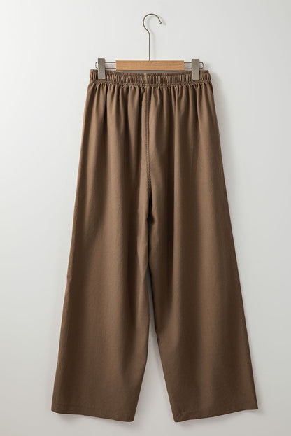 Desert Palm wide-leg cotton-linen drawstring pants for effortless style