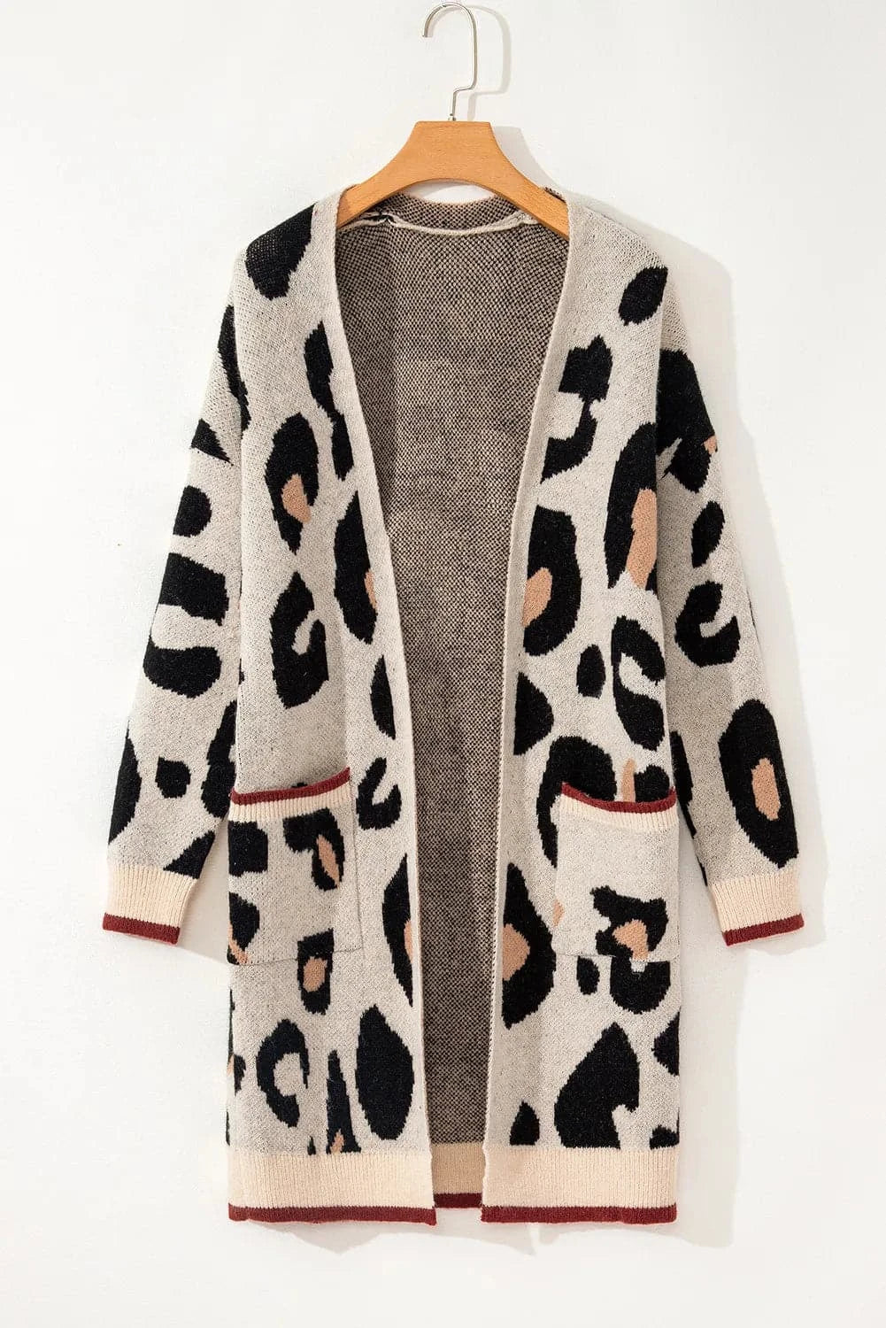 Leopard Print Open Front Cardigan