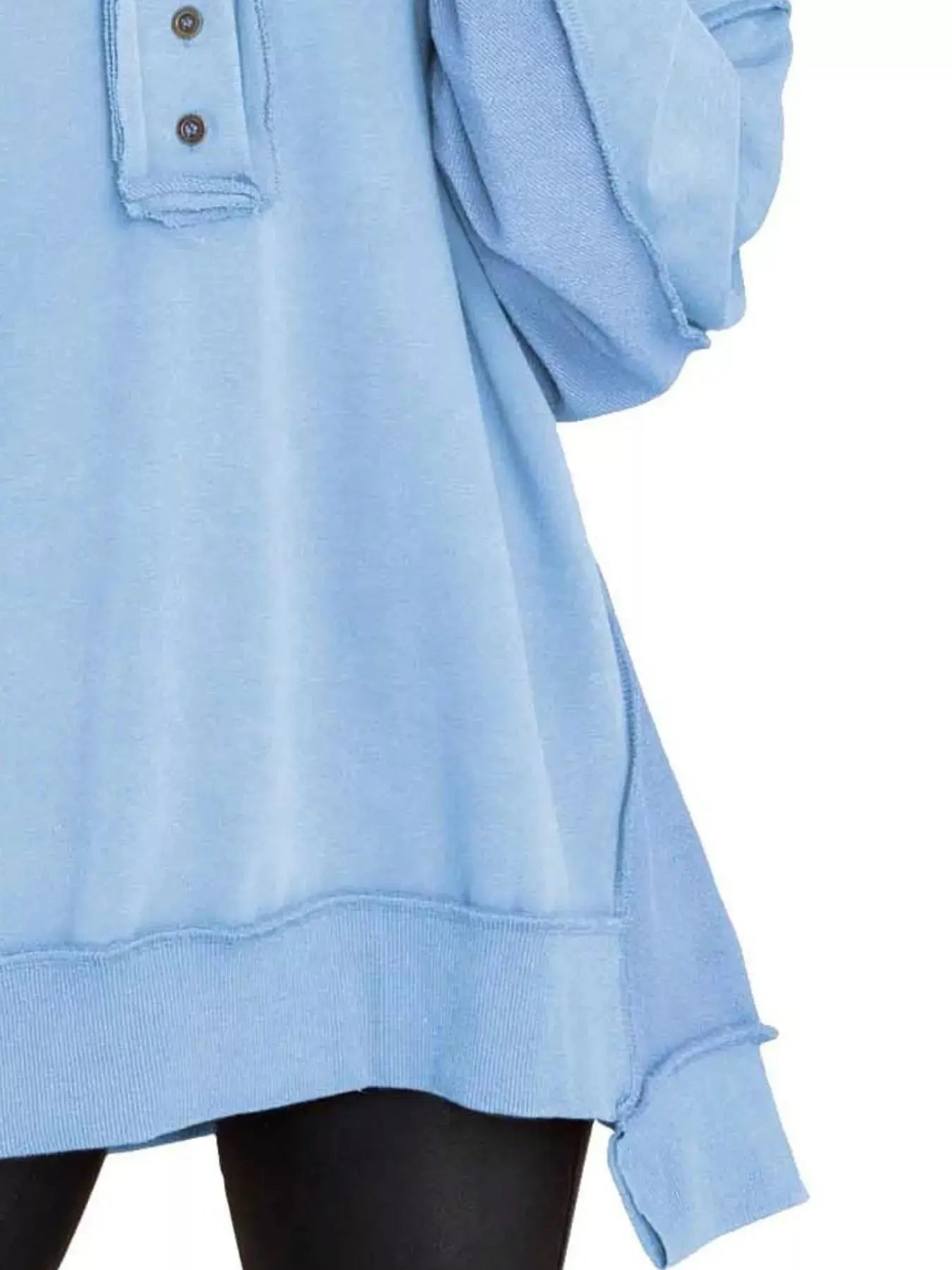Half Snap Long Sleeve Sweatshirt Simply Love