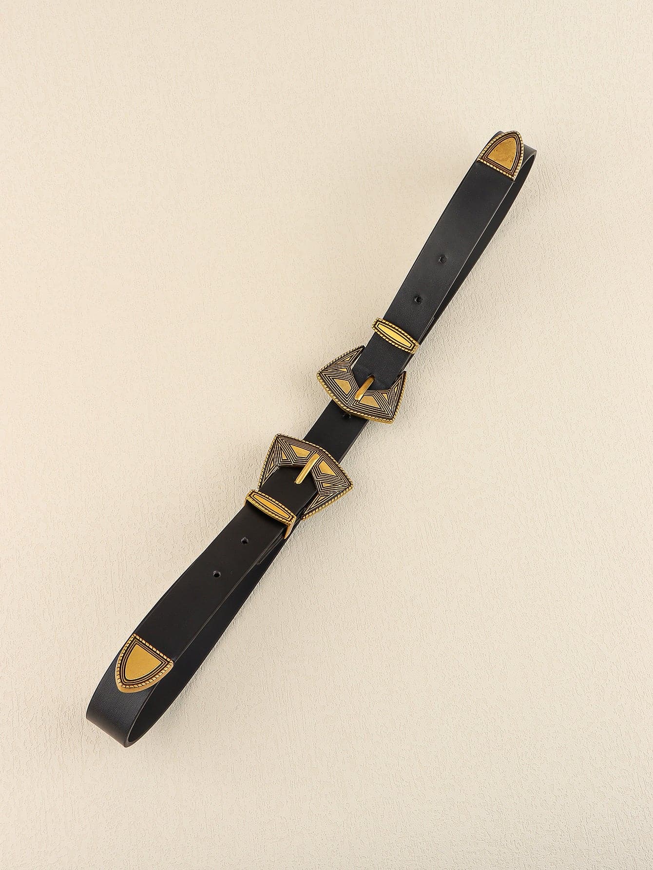 Double Buckle PU Leather Belt.