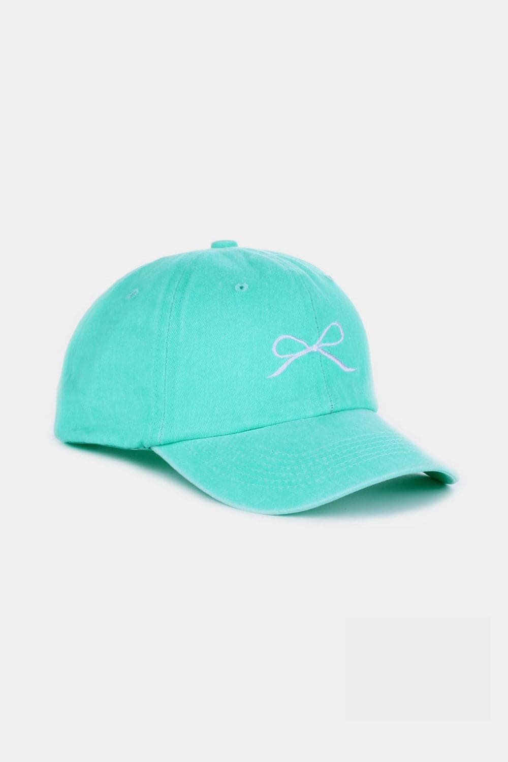 Zenana Bow Embroidered Washed Cotton Caps.