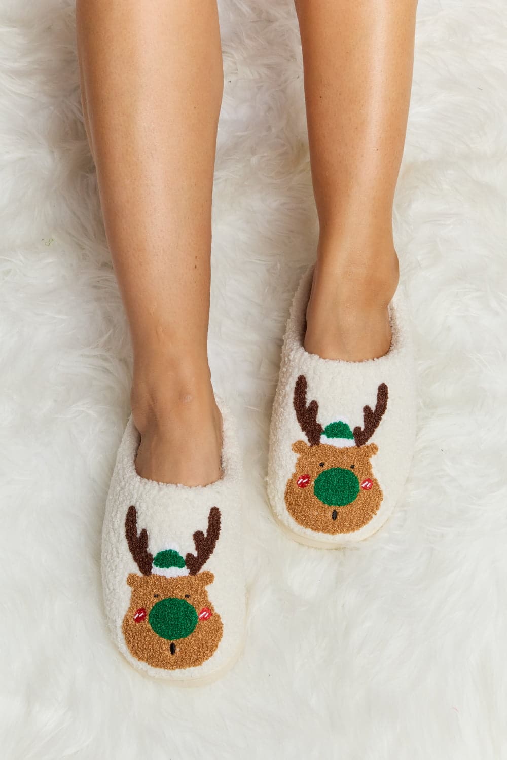 Melody Rudolph Print Plush Slide Slippers.