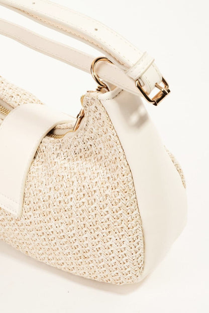 Vibrant straw braid hobo handbag