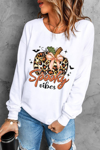 Graphic Round Neck Long Sleeve Sweatshirt.