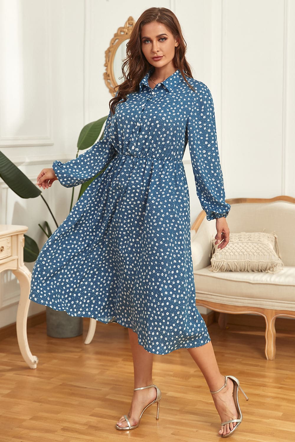 Plus Size Long Sleeve Shirt Dress.