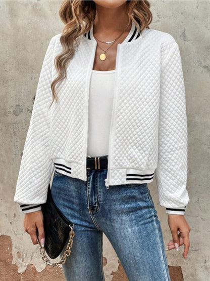 Chic zip-up long sleeve jacket