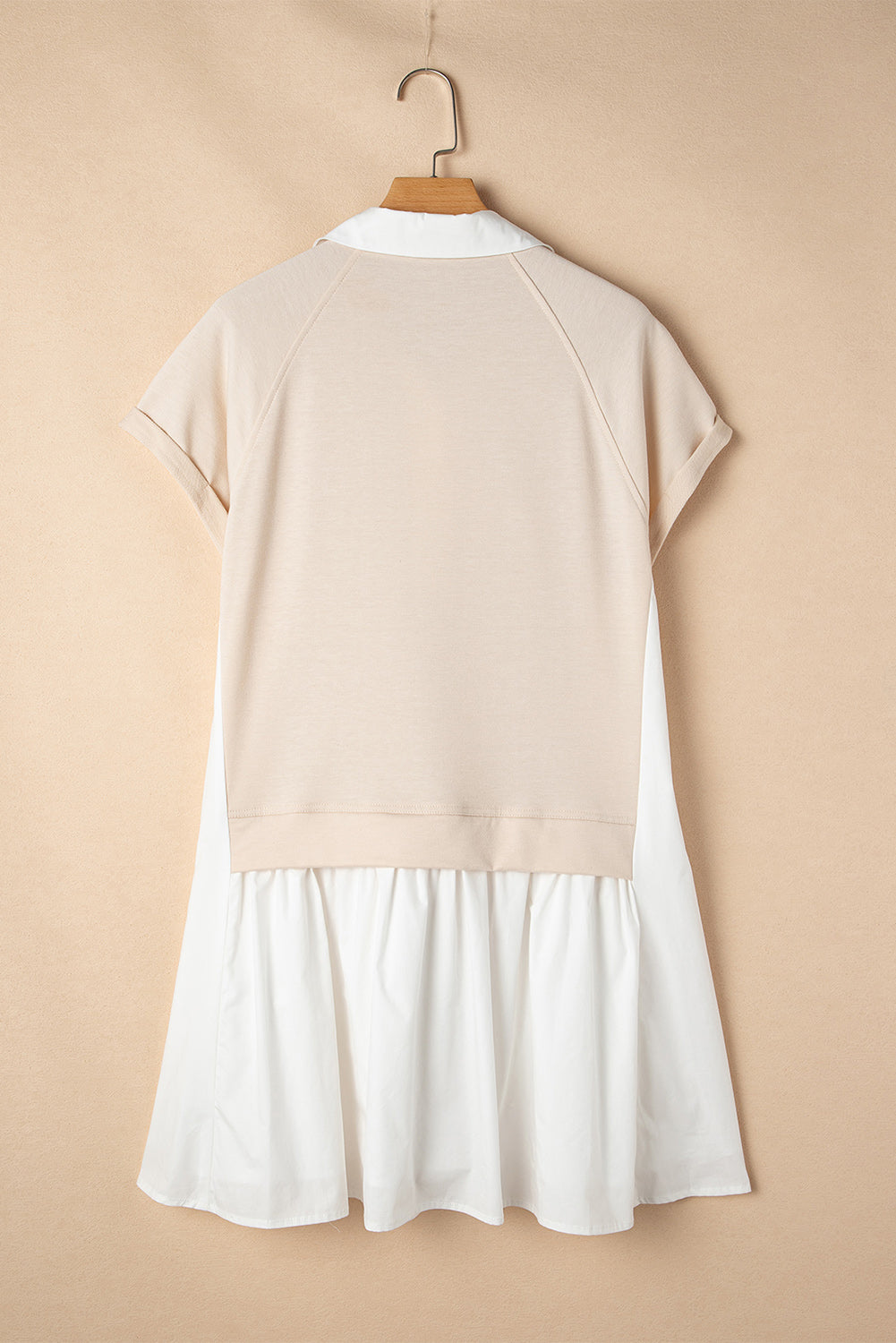 Monroe Collared Buttoned Short Sleeve Mini Dress with Patchwork Patterns - Love Salve 