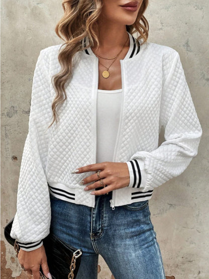 Chic zip-up long sleeve jacket