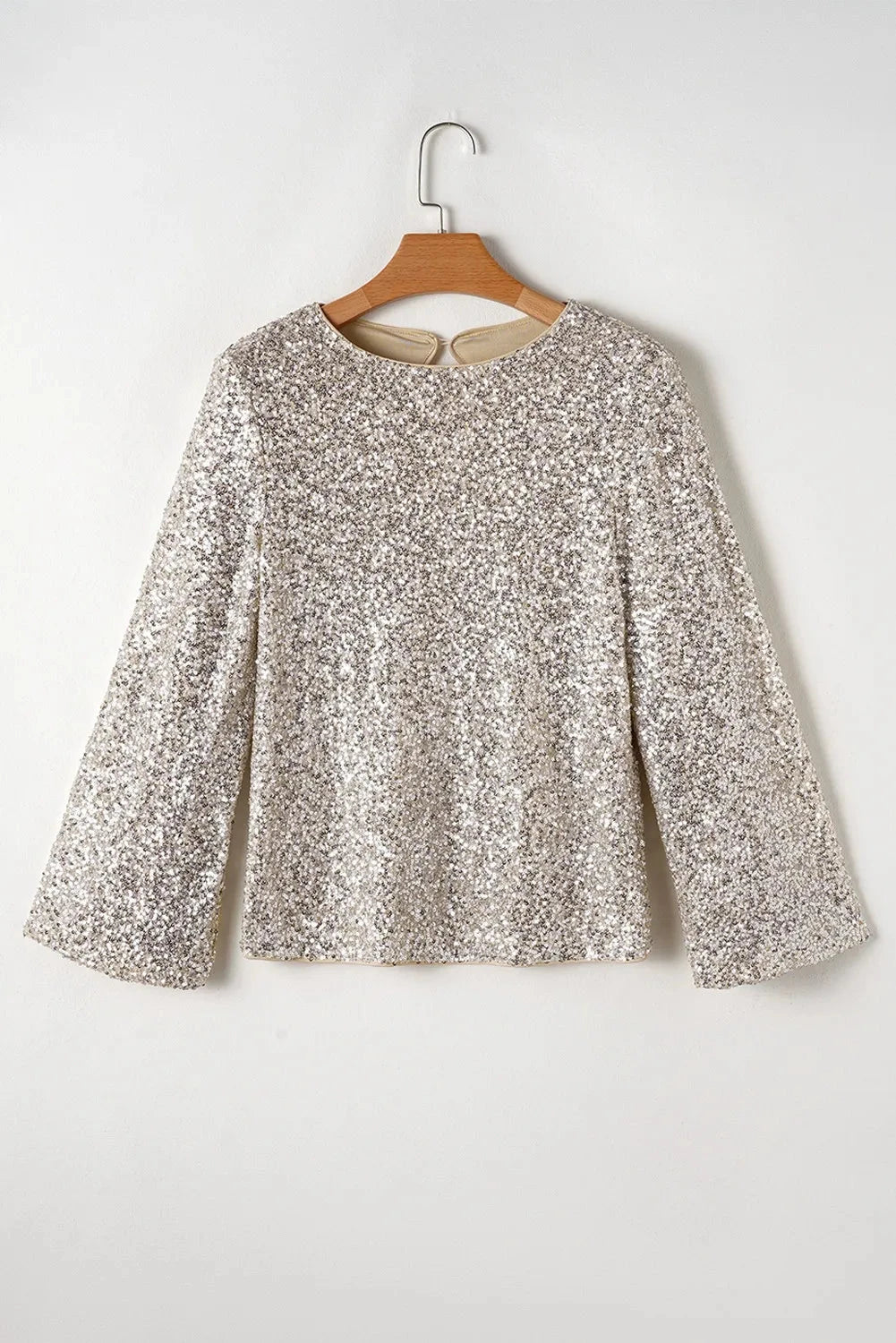 Ivory Sequin Glow Cutout Blouse Coco’s Tee Boutique