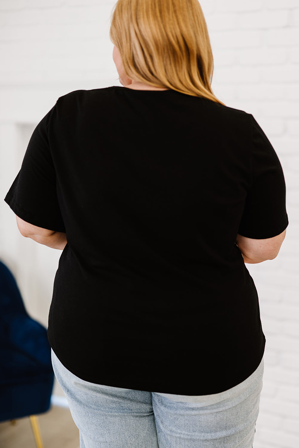 Chic black plus size floral and stripe short sleeve top