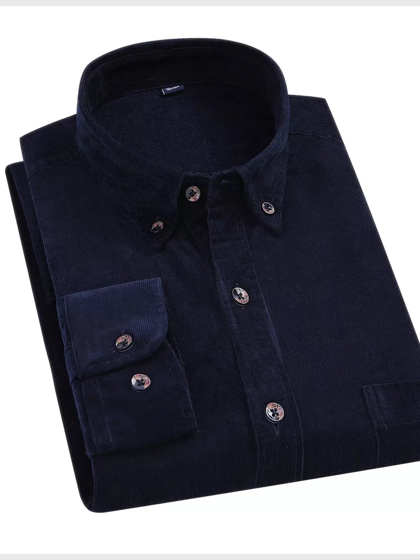 Men's Full Size Corduroy Long Sleeve Button-Down Shirt Plus Size Simply Love