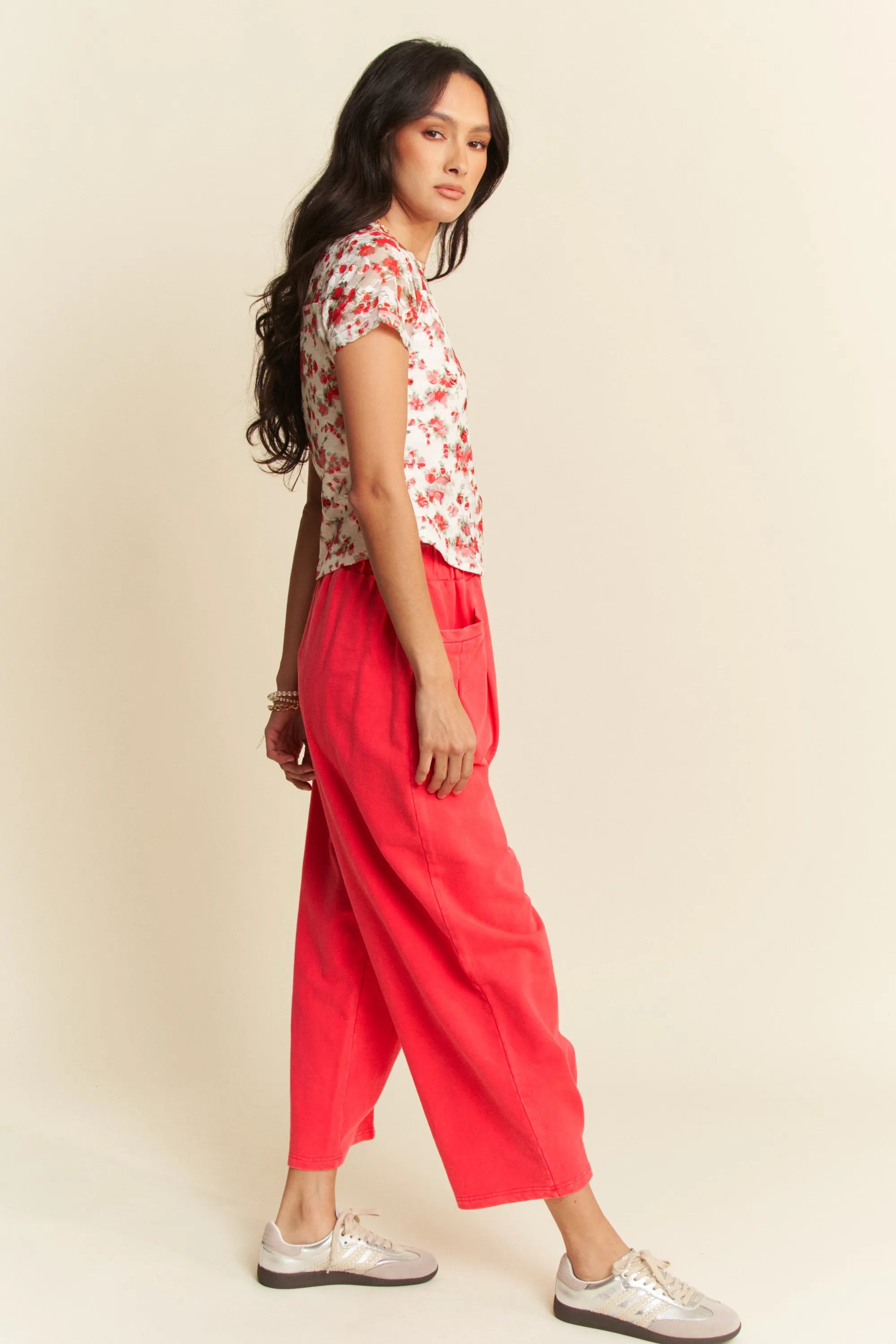 Davi & Dani Ribbon Short Sleeve Layered Mesh Top - Love Salve 