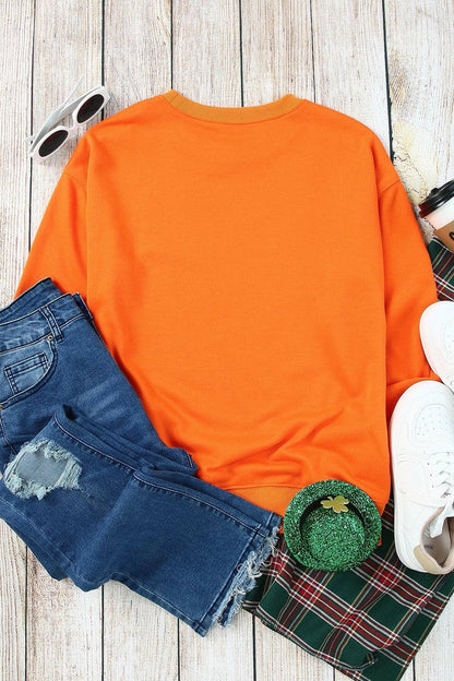 Round Neck Dropped Shoulder Sweatshirt.