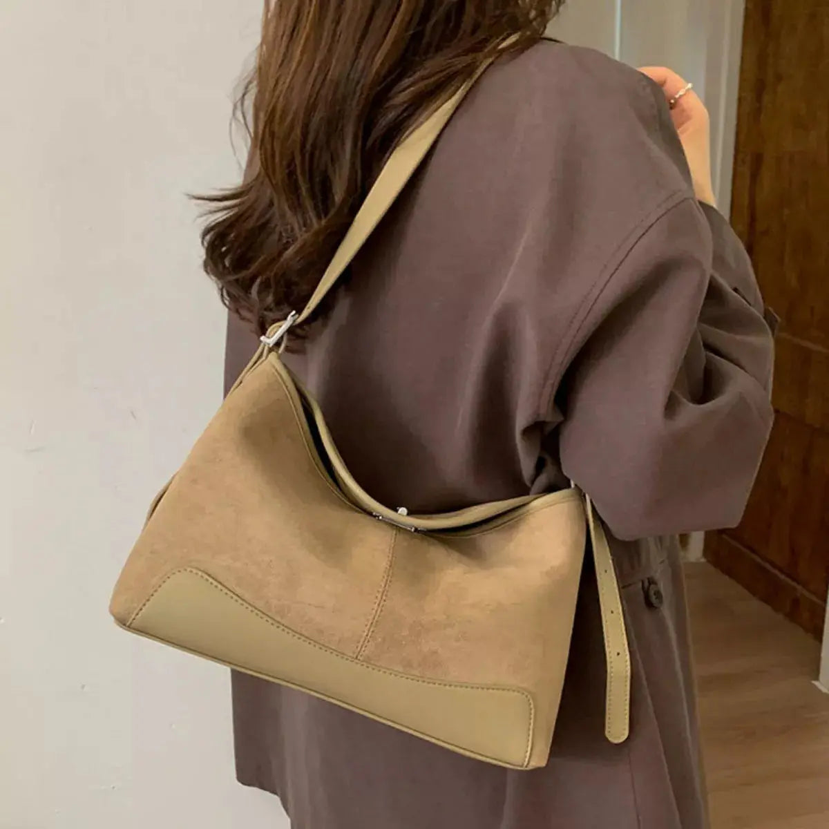 Suede Crossbody Bag with Adjustable Strap Simply Love