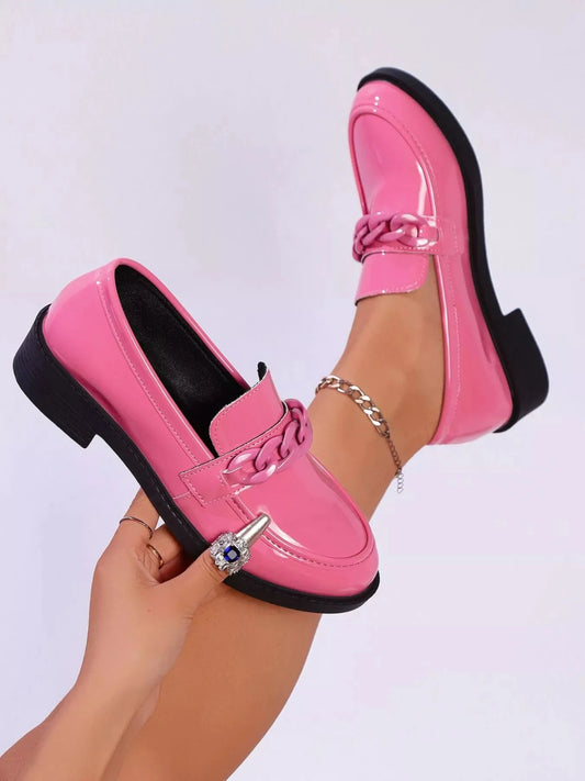 Luxe Shine Chain-Link Loafers Coco’s Tee Boutique