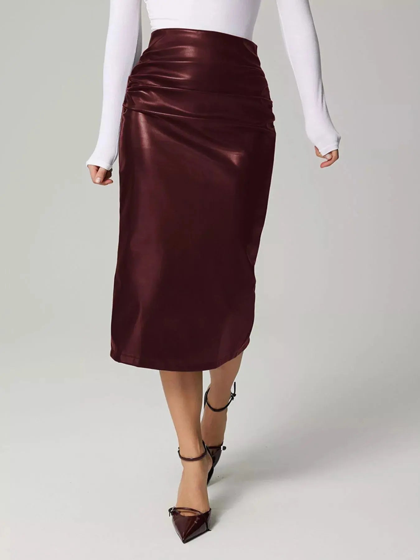 Slit Back Leather Skirt Simply Love