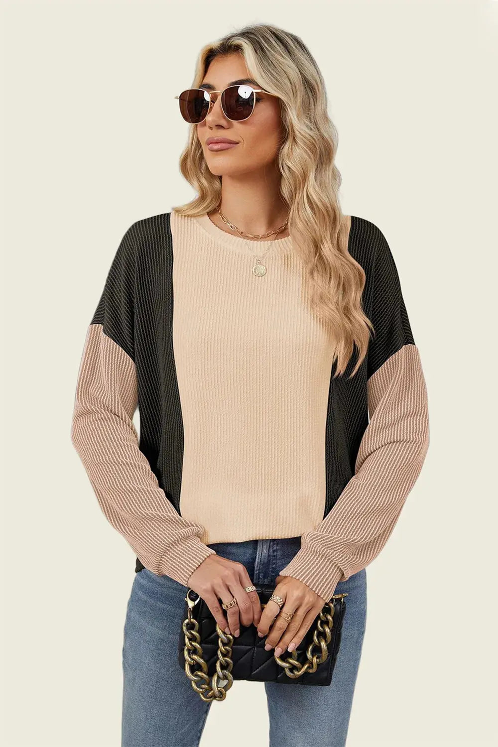 Double Take: Textured Long Sleeve Tee - Love Salve