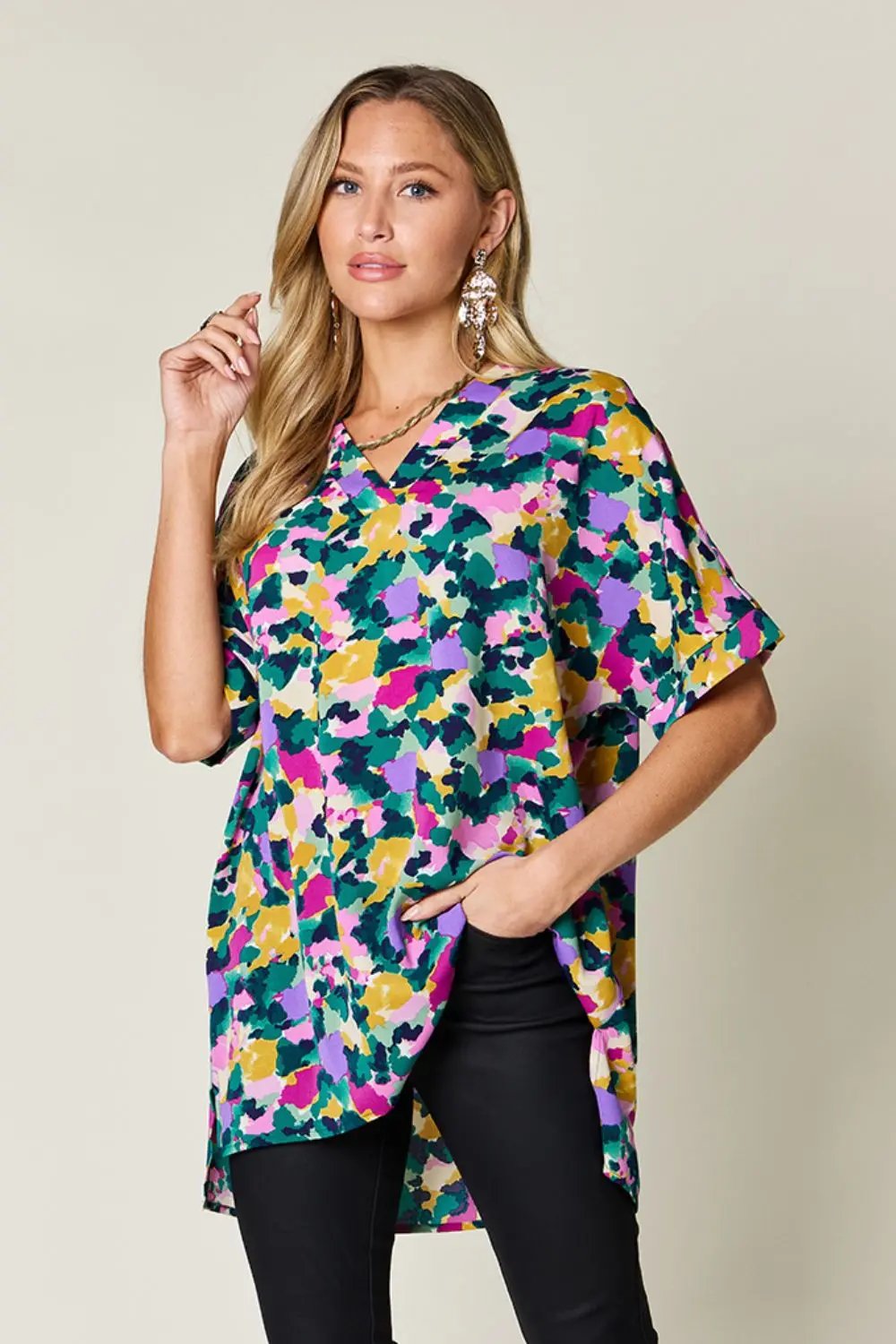 Double Take: V-Neck Blouse - Love Salve