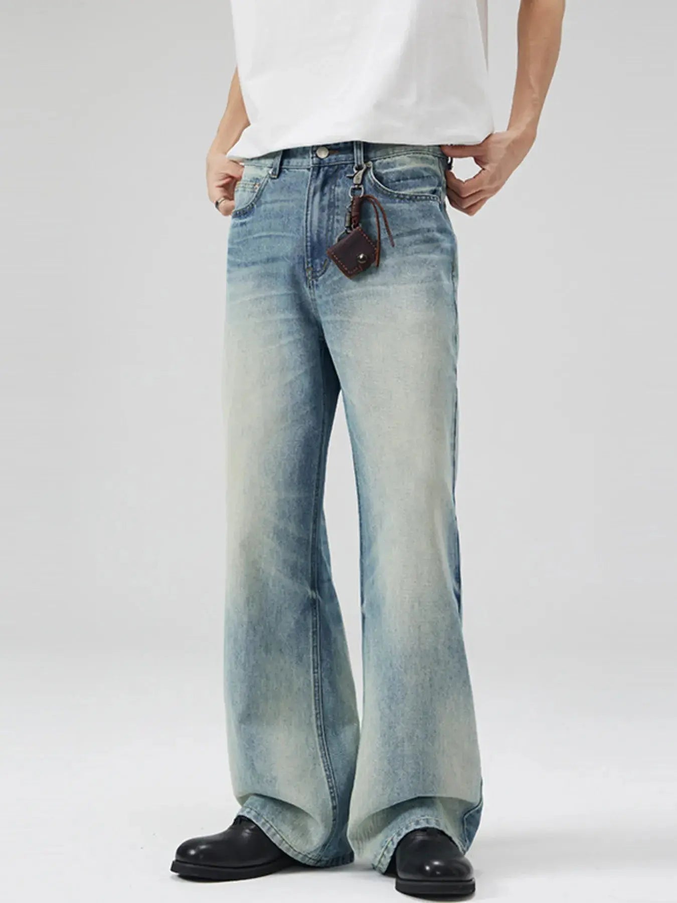 Men's Full Size Vintage Wash Wide Leg Jeans Plus Size Simply Love