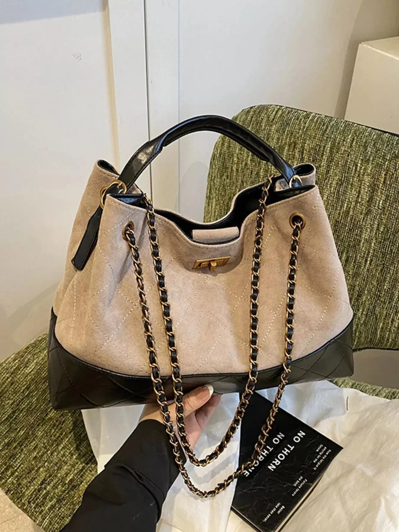 Quilted Leather Chain Strap Crossbody Bag Simply Love
