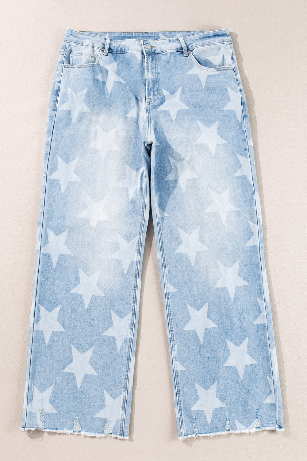 Beau Blue High Waist Plus Size Jeans with Star Motif