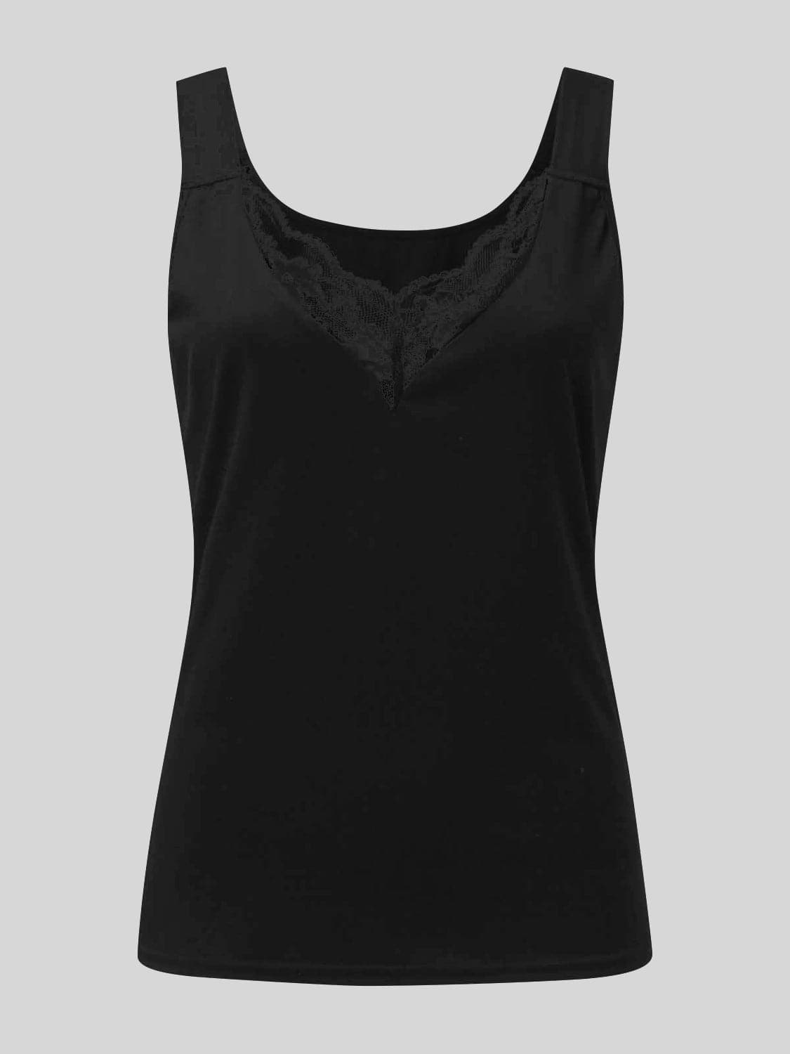 Full Size Lace Detail Sweetheart Neck Tank.