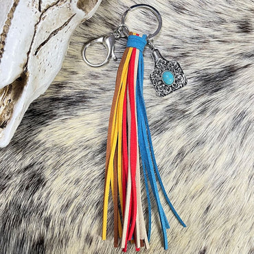 Turquoise Keychain with Tassel.