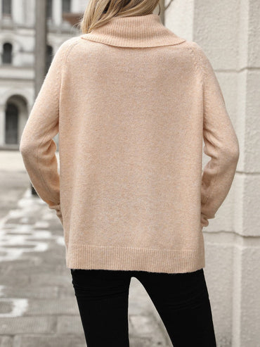 Cozy stretch turtleneck sweater for all-day comfort