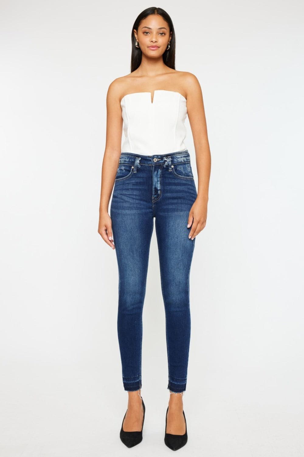 Kancan Full Size High Rise Ankle Skinny Jeans.