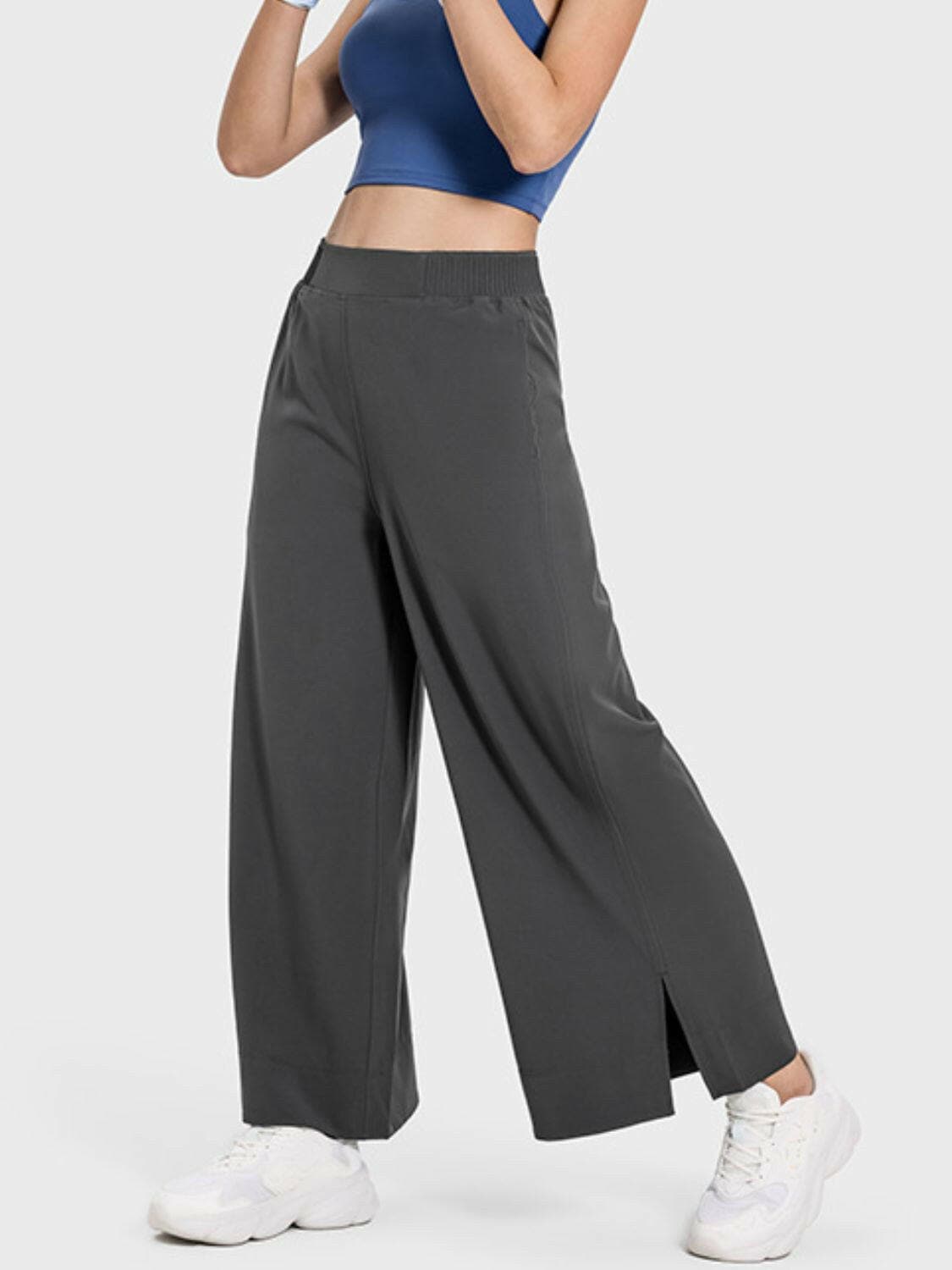 Slit Wide Leg Active Pants.