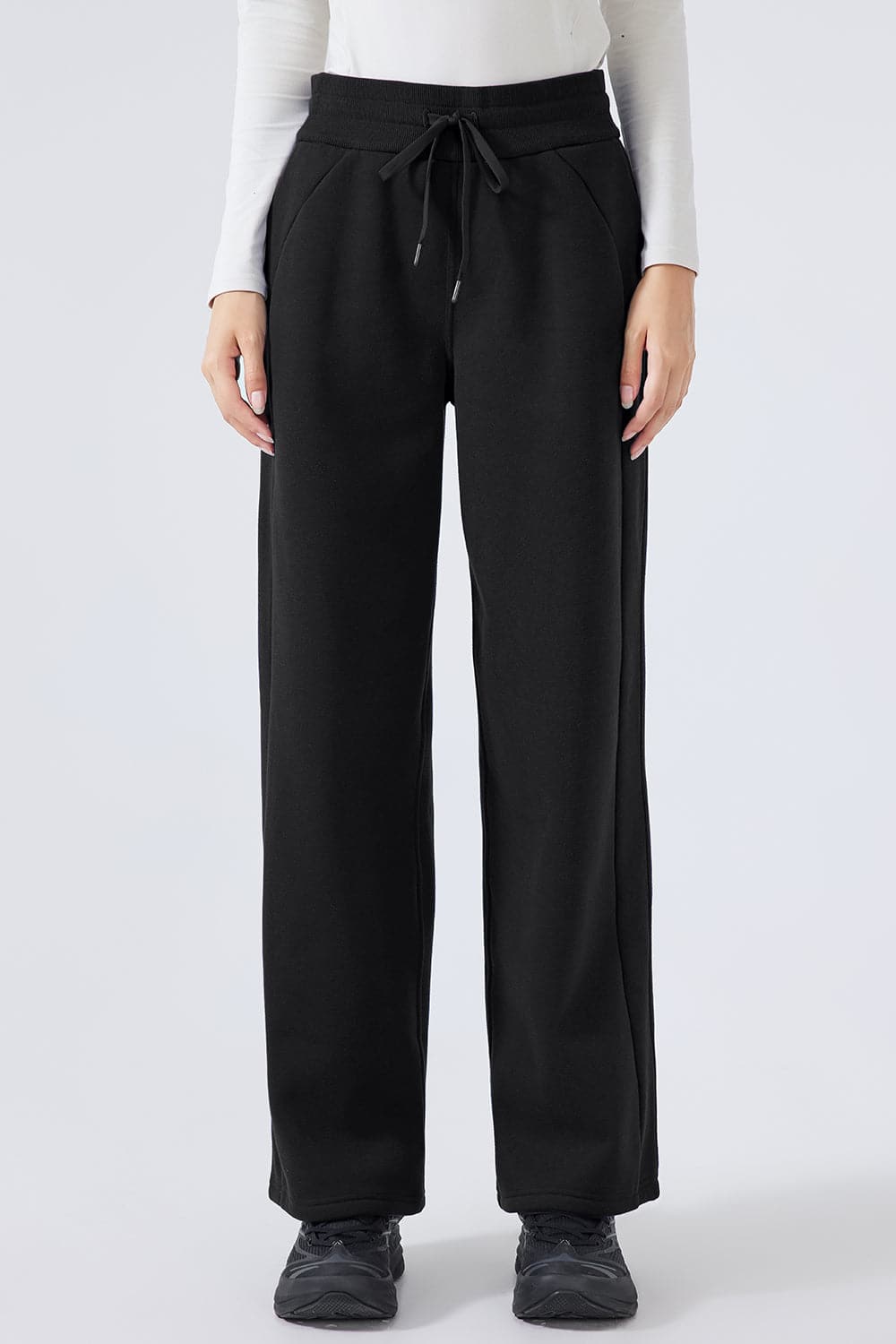 Effortlessly chic drawstring wide-leg trousers