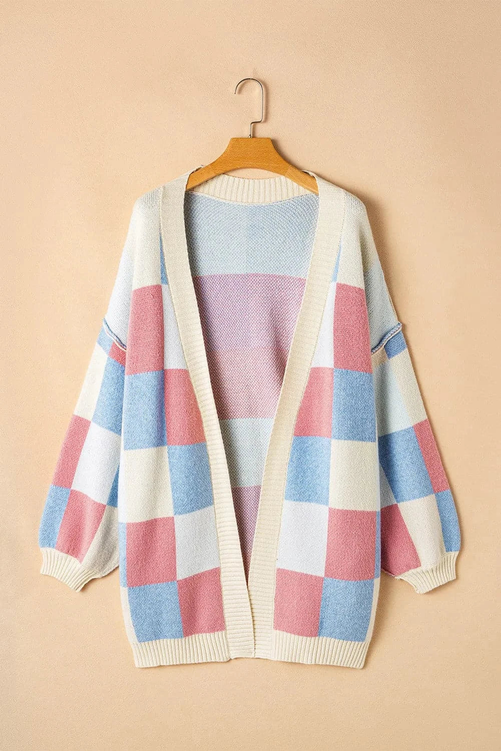 Chic Color Block Cardigan - Open Front