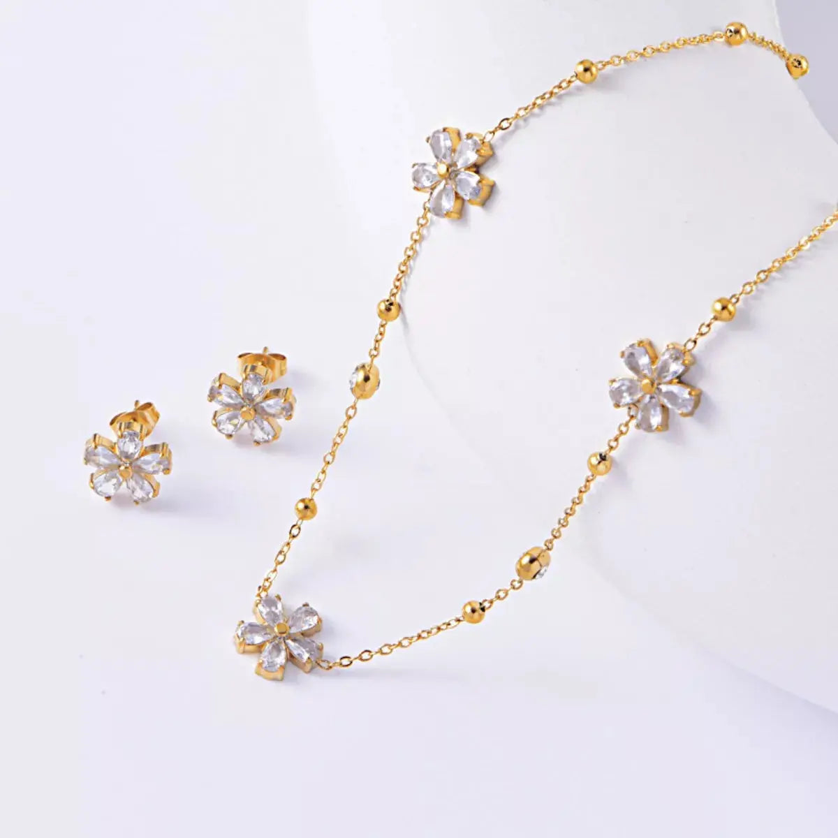 18K Gold-Plated Flower Jewelry Set Simply Love