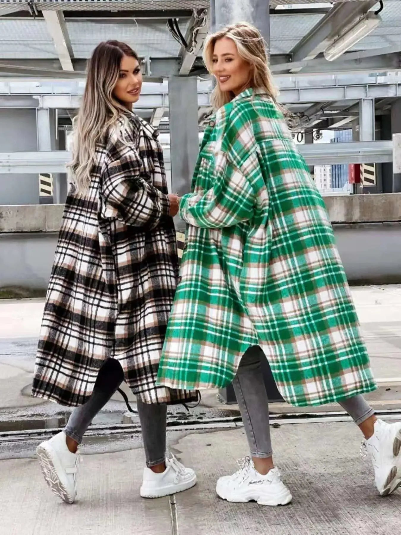 Plaid Button Up Longline Shacket Simply Love
