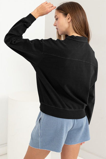 HYFVE Half Zip Drop Shoulder Sweatshirt.