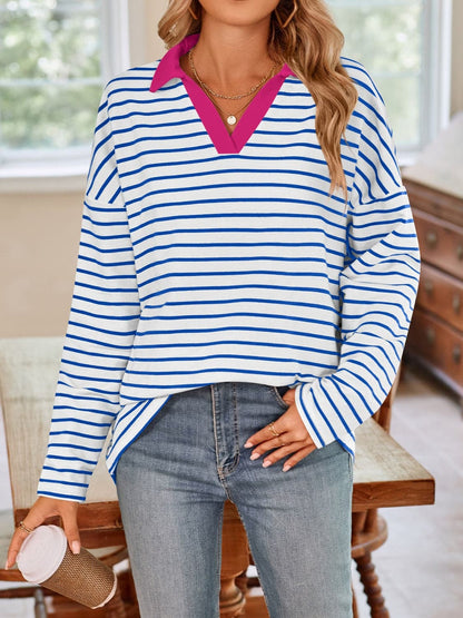 Chic striped long sleeve tee