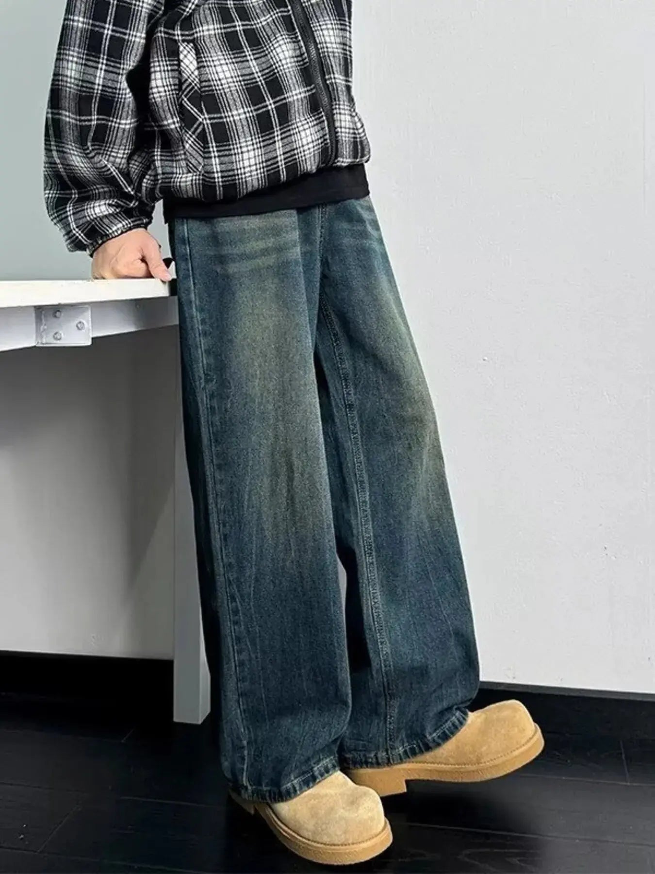 Men's Full Size Wash Wide Leg Jeans Plus Size Simply Love