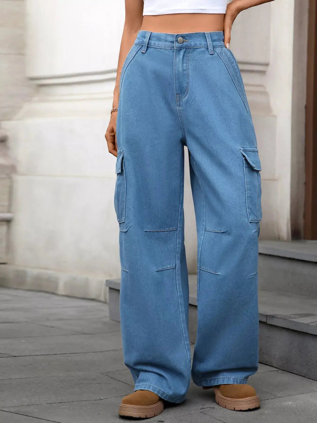 Relaxed Fit Cargo Jeans Simply Love