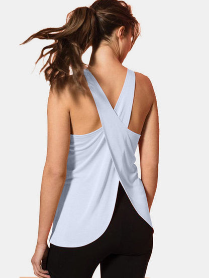 Crisscross Scoop Neck Active Tank.