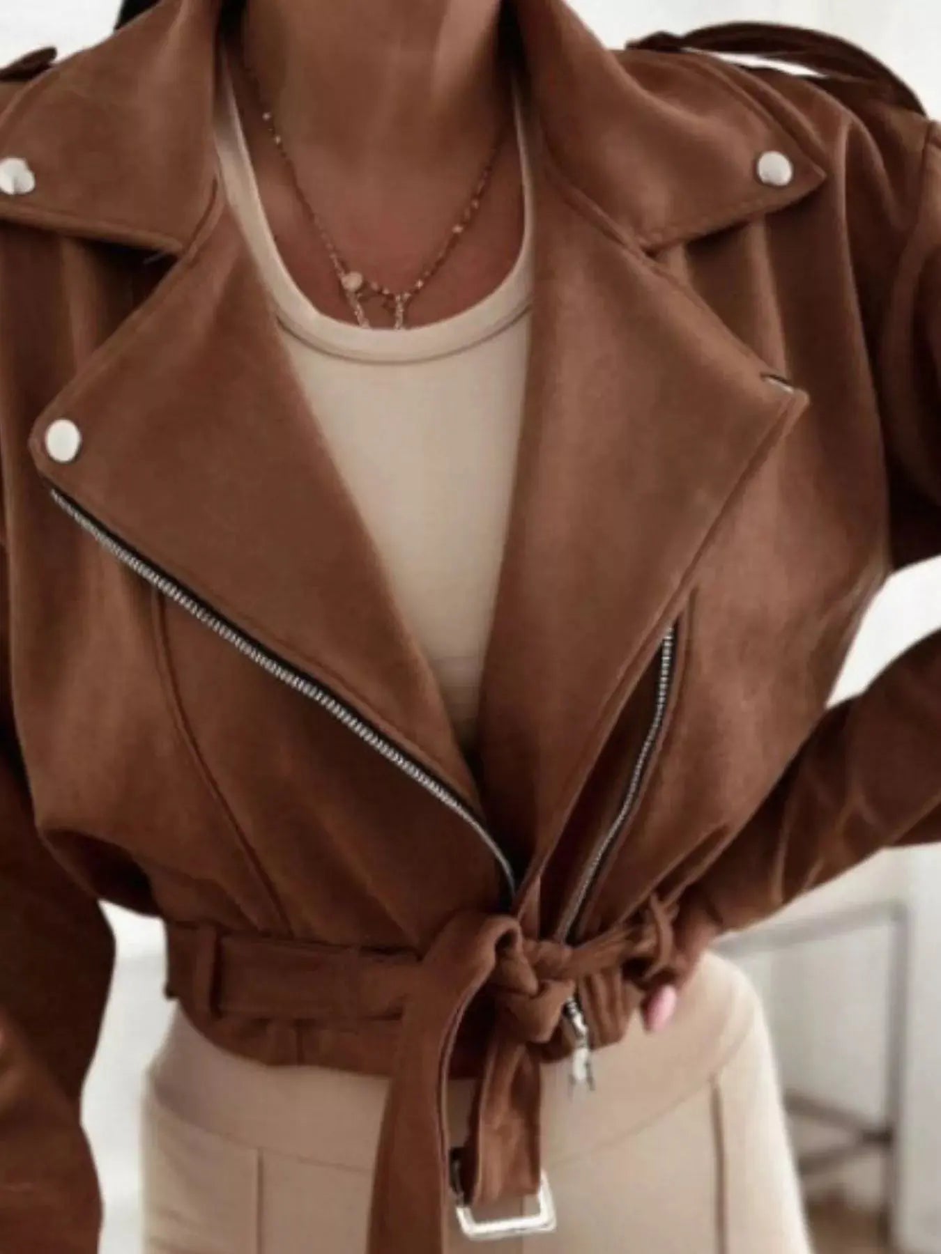 Zip Up Cropped Jacket Simply Love