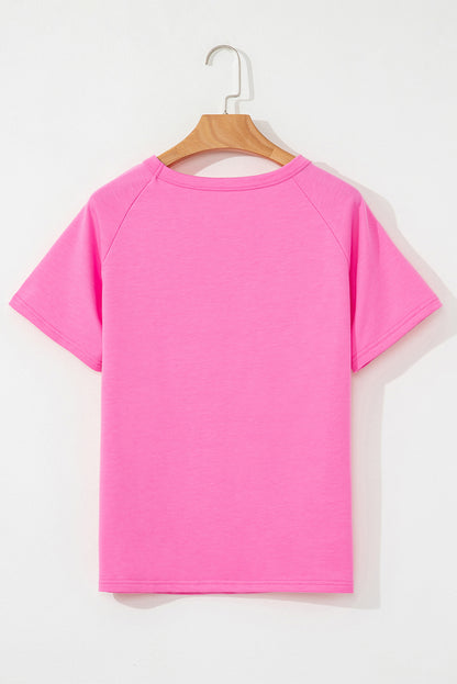 Bonbon Striped Patch Front Casual Tee for Women Styles
