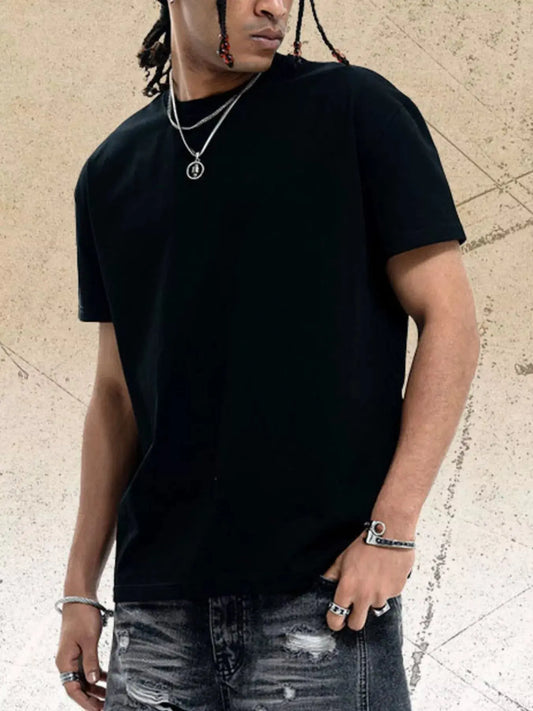 Men's Solid Color Round Neck T-Shirt Simply Love