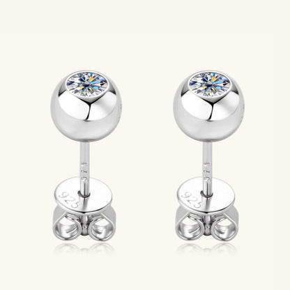 Moissanite 925 Sterling Silver Stud Earrings.