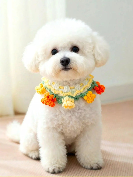 Handmade Crochet Floral Pet Scarf Simply Love