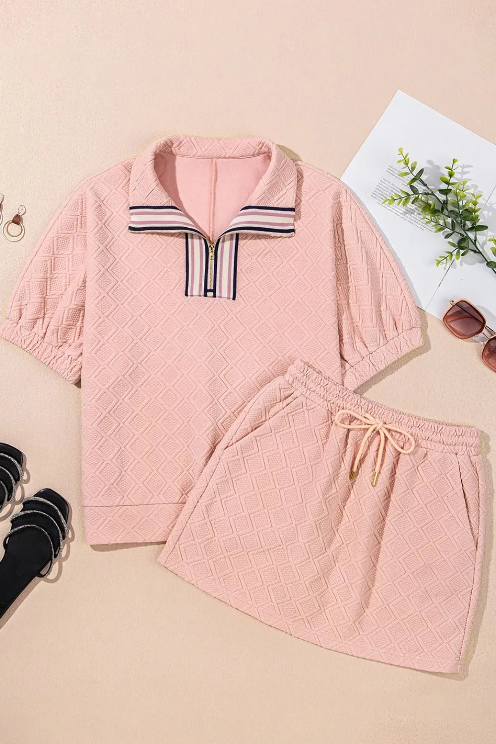 Simply Love: Half-Zip Top & Skirt Set