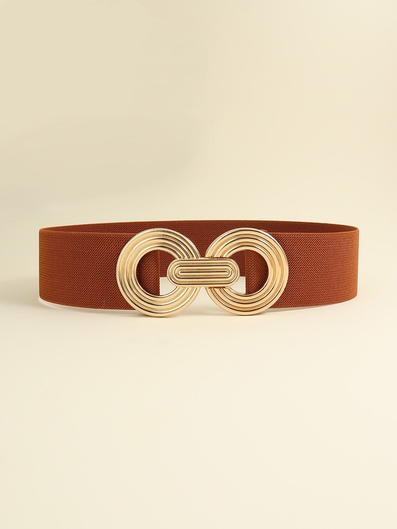 Geometric Buckle Elastic Wide Belt.